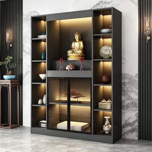 佛龛供桌现代风格佛像立柜供奉台神台柜新中式菩萨神像财神摆放台