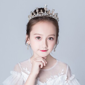 goldse/金奢金色水钻小公主儿童皇冠婚纱礼服配饰花童成人礼王冠