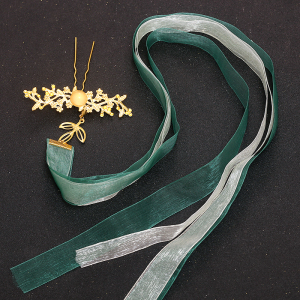 仙气汉服头饰后压丝带古风发饰长流苏发簪飘带超仙古装配饰发冠