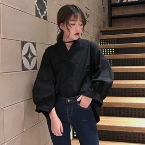 高冷范女装小心机衬衣韩国全身黑色系设计感直男喜欢的女生的衣服