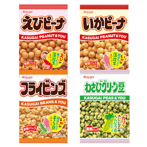 日本井口零食品kasugai春日井 虾味脆皮花生和风小食膨化食品85G