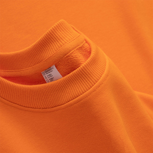 370g重磅荧光橙圆领卫衣女南瓜橘亮橘色奶油橙毛圈布长袖上衣男