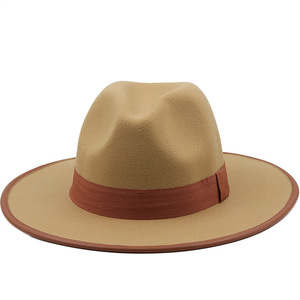 简约藏族礼帽西部牛仔帽遮阳帽男女士帽子骑士帽真皮包边爵士礼帽