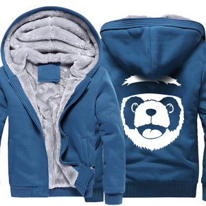 表演服秋冬卫衣中国动物国宝休闲四川熊猫头像加绒外套外衣男开衫