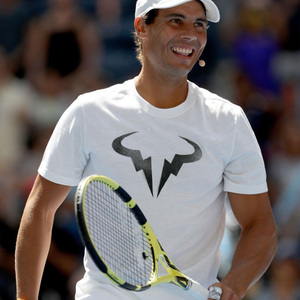 纳达尔网球服法网 速干短袖t恤牛头图案透气男士网球圆领上衣定制