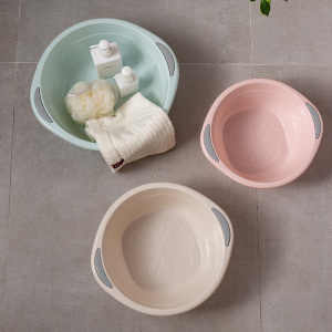 三个加厚双耳塑料脸盆家用洗盆洗菜盆小号宝宝洗脚盆洗衣盆小盆子