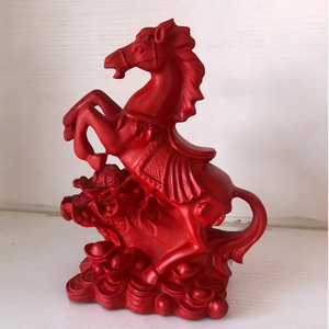 生肖马摆件玉白菜马到成功开业乔迁礼品办公室桌面装饰红色朱砂马