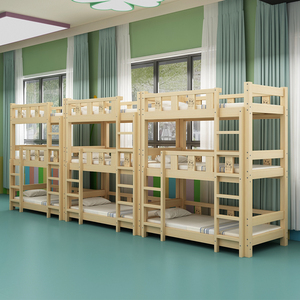 幼儿园三层床上中下铺午托宿舍床儿童高低床托管班小学生午睡床