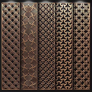 不锈钢屏风入门玄关花格镂空铝雕刻通花客厅酒店隔断金属格栅定制