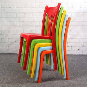 塑料餐椅成人家用加厚靠背椅子麻将快餐大排档塑胶靠背椅子简约休