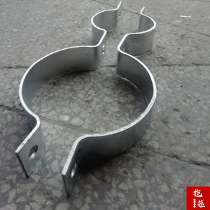 包邮114变76葫芦抱箍高速护栏定制双半圆碳钢卡子热镀锌扁铁管卡