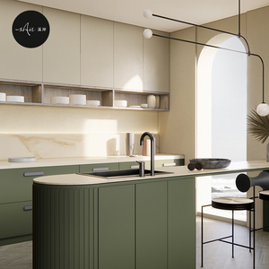 溪岸橱柜定做整体开放式现代简约厨房欧式厨柜定制装修设计全屋