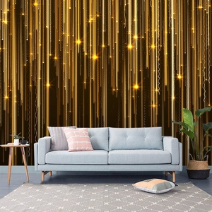 金黄色闪光发光星光流星雨壁纸酒吧ktv墙布8d网红直播间背景墙纸
