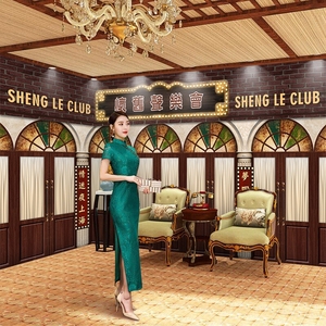 怀旧老上海风情墙纸复古民国风壁画自拍换装馆背景墙酒店餐厅壁纸