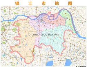镇江市行政区划地图2018高清定制城市交通卫星影像办公会议室挂图