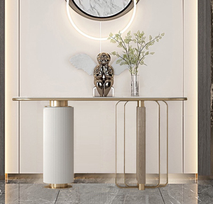 现代简约客厅入户端景台意式极简岩板过道走廊玄关柜轻奢风玄关台