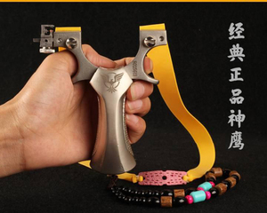 【黑夜骑士户外】神鹰扁皮弹弓免绑弹弓弹簧快压弹弓98k高精准弹