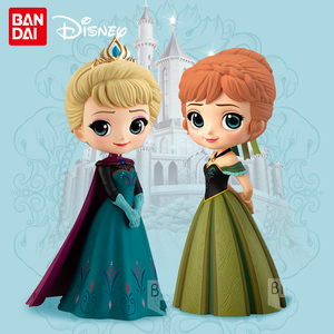 万代qposket迪士尼公主手办艾莎爱莎冰雪奇缘加冕礼安娜摆件模型