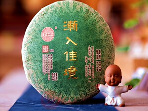 宝和祥 2020年 渐入佳境.青饼 李文华制 普洱生茶 357克