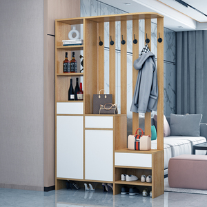 实木定制装饰柜隔断柜玄关柜酒柜鞋柜北欧挂衣屏风柜双面门厅柜