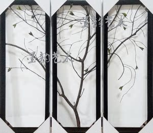 简约干树枝个性化创意实物画单幅三联玄关客厅沙发背景墙装饰画