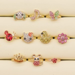 儿童戒指女童童话可爱公主宝石水晶韩国首饰钻石玩具宝宝水钻指环