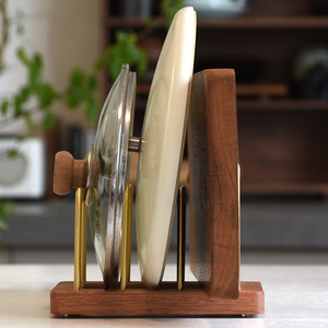 CHONG翀 厨房多功能置物架锅盖架砧板菜板案板放置架立式家用铜木