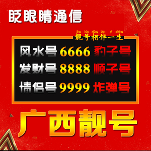 广西南宁市电信靓号码手机号豹子号大王卡靓号手机号移动电话号码