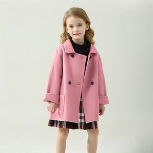 女童双面羊绒2023春季新款韩版洋气儿童秋冬大衣宝宝羊毛呢子外套