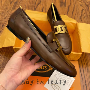 tods/托德斯 21新款英伦风小皮鞋平底鞋女鞋乐福鞋单鞋休闲豆豆鞋