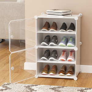 小鞋架出租房屋用入门鞋柜2021新款简易门口防灰尘入户门透明多层