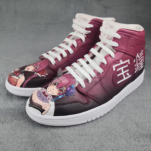 nike耐克air jordan球鞋定制手绘鞋宝钟玛琳aj1卡通可爱初音未来