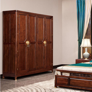 中至信鲁班系列赛鞋木豆纯实木003四门衣柜