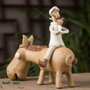 景德镇原创纯手工阿凡提摆件陶艺雕塑创意生日礼物办公室摆设