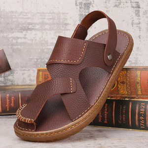凉鞋男英伦风商务休闲罗马鞋牛皮透气青年高档沙滩鞋夏季5人付款359