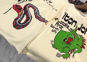 网红同款2018夏季新品卡通蛇蛇小怪兽印花字母圆领短袖宽松t恤女