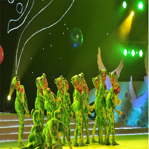 新款小青蛙爱唱歌儿童舞台演出服绿色池塘表演服快乐小跳蛙舞蹈服