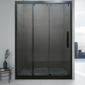 三联动玻璃推拉门淋浴房三门互动一固两活极简卫生间浴室浴屏定制