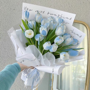 ins风网红鲜花包装纸花束包花材料英文字母白色插花花店花艺资材