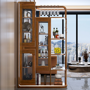 乌金木实木客厅双面隔断柜酒柜中式隔断柜玄关柜鞋柜屏风柜间厅柜