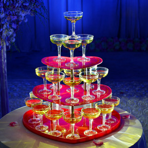 90煌佳家居淘宝新款婚庆道具香槟塔亚克力酒塔架子三层五层婚礼庆典
