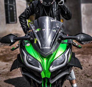 适用川崎小忍者ninja250 400 z300 改装碳纤纹定风翼扰流罩配件