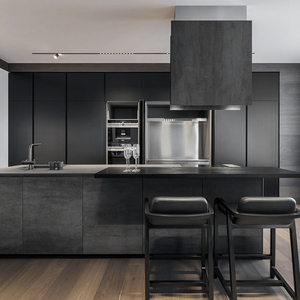 欧诺整体橱柜定制厨房装修极简轻奢岩板厨柜定做全屋家具设计订制