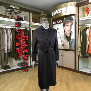 过路人  欧洲优雅简约脱卸单排扣女风衣外套色戒汤唯选用款