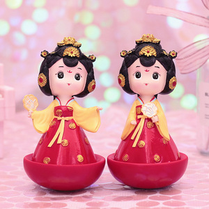 复古宫廷风大唐不倒翁小姐姐娃娃摆件少女心女孩卧室装饰儿童礼物