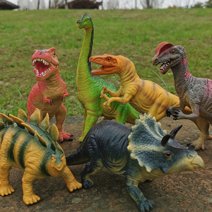 大号软塑胶发声霸王龙三角龙迅猛龙恐龙玩具动物模型套装男孩儿童