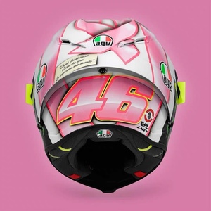 agv 意大利 摩托车头盔 罗西碳纤维头盔70周年 限量版粉色蝴蝶结