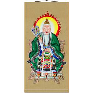 道德天尊祖师神像画 太上老君神仙画卷轴挂画 绢布材质道场水陆画