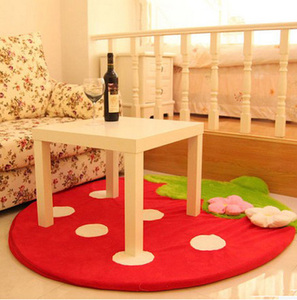春天彩色粉色草莓儿童毛绒地毯/地垫 宝宝爬行垫 沙发地毯可拆洗