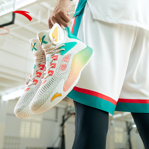 安踏篮球鞋男2021夏季新款官网旗舰汤普森星轨kt5高帮网面6运动鞋